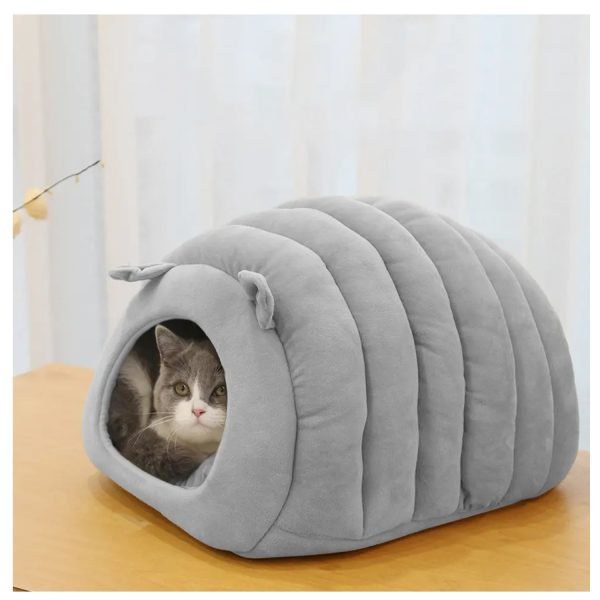 Cama y Casa de Felpa para Gatos – Refugio Suave y Acogedor