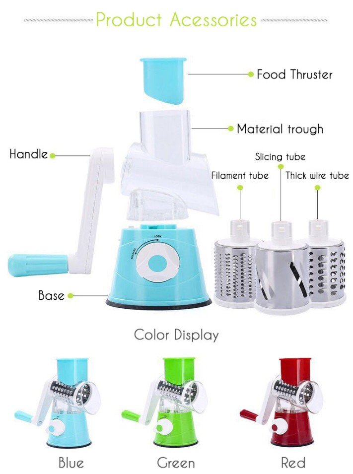 Rebanador y Rallador Multifuncional | Quesos, Vegetales y Frutas - Imagen 4