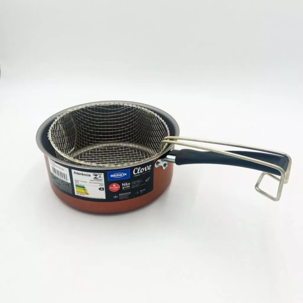 Freidora Brinox 20 cm con Cestillo | Antiadherente Pro-Flon | Libre de PFOA | Cocina Saludable y Rápida